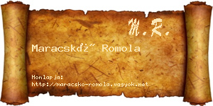 Maracskó Romola névjegykártya